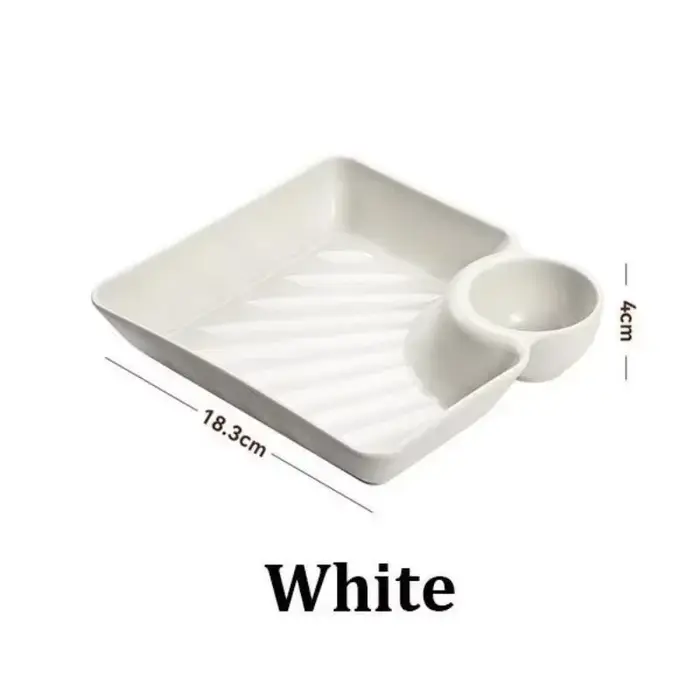 Chips et assiettes à tremper, plateau de service en plastique, assiette à boulettes avec soucoupe à 