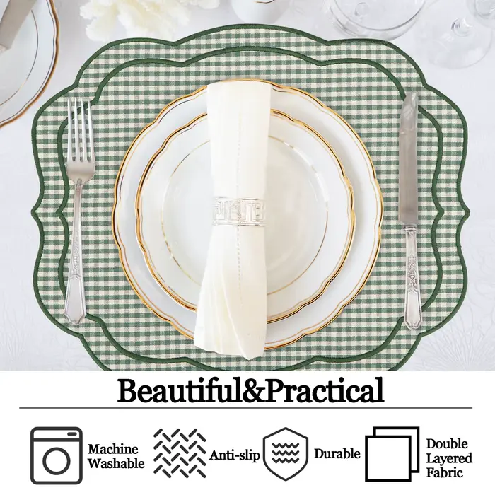 Ensemble de 4 sets de table en gingham