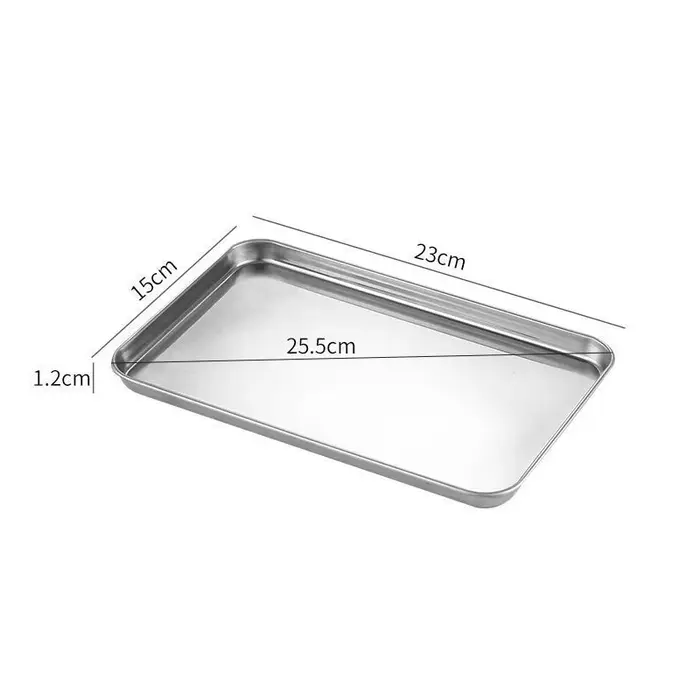 Plateau de service rectangulaire en acier inoxydable pour nouilles de riz