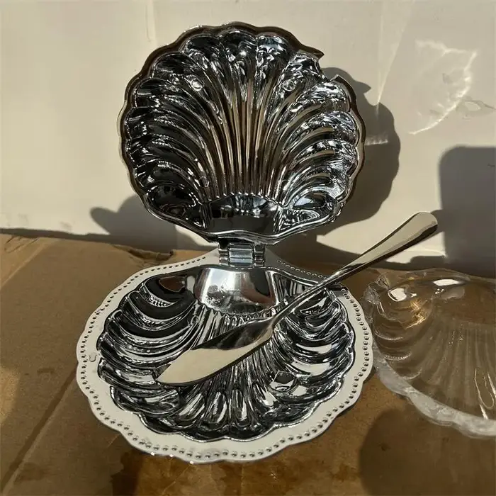 Assiette de fruits de coquille européenne en acier inoxydable