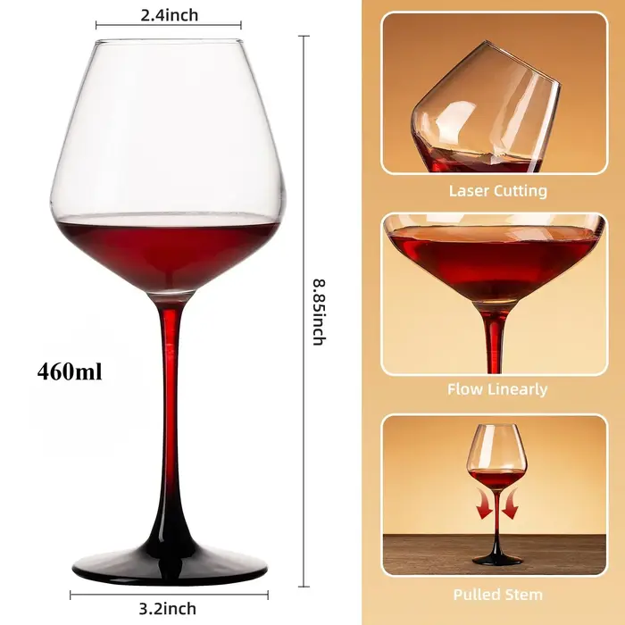 2 pièces léger luxe Premium tasse en cristal ensemble de verres à vin rouge grand verre fête