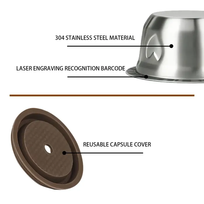 Capsules réutilisables en acier inoxydable pour Vertuo