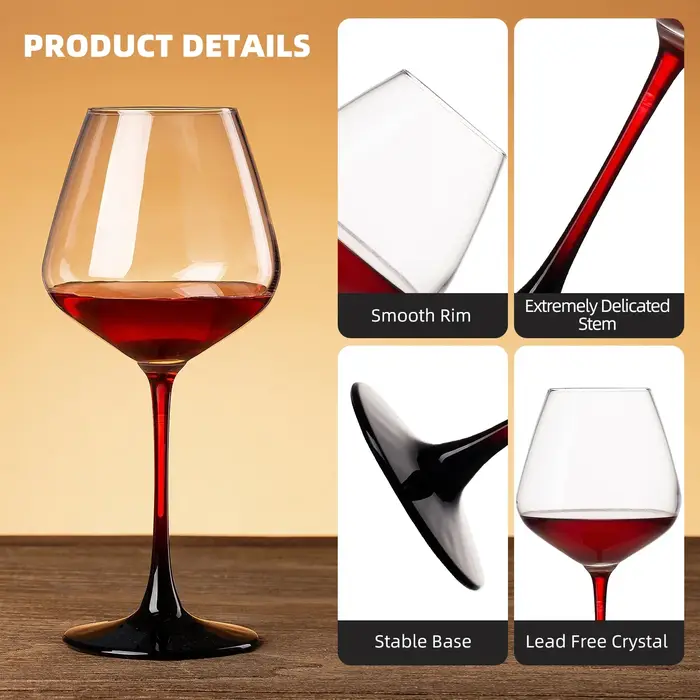 2 pièces léger luxe Premium tasse en cristal ensemble de verres à vin rouge grand verre fête