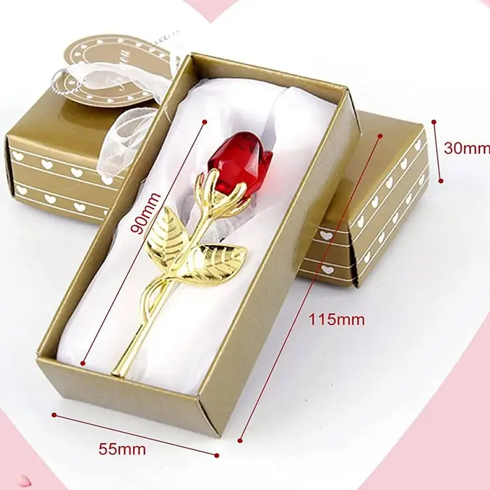 Mini fleur artificielle en cristal Rose