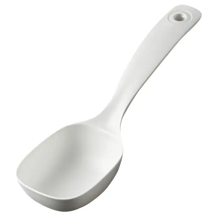 Louche à soupe à Long manche, grande cuillère à remuer, ustensile de cuisine blanc, pratique, robust