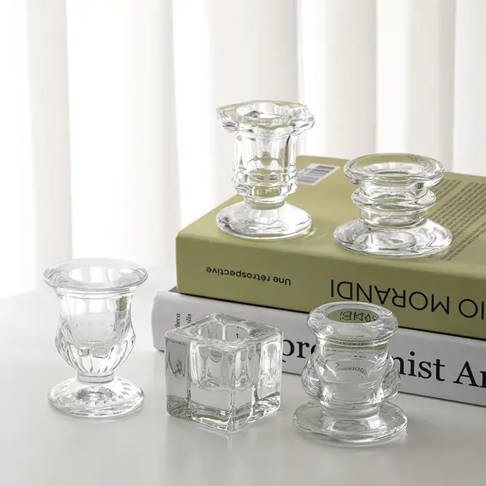 Bougeoir en verre décoratif nordique