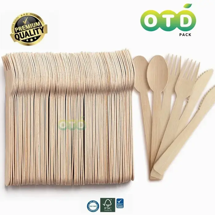 Couverts jetables en bois fourchettes/cuillères/couteaux/cuillères fournitures de fête