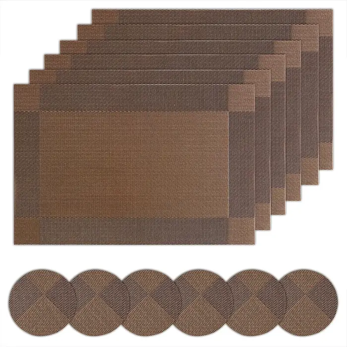 Ensemble de 6 sets de table élégants avec dessous de verre