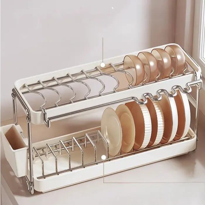 Égouttoir à vaisselle de cuisine multifonction Compact
