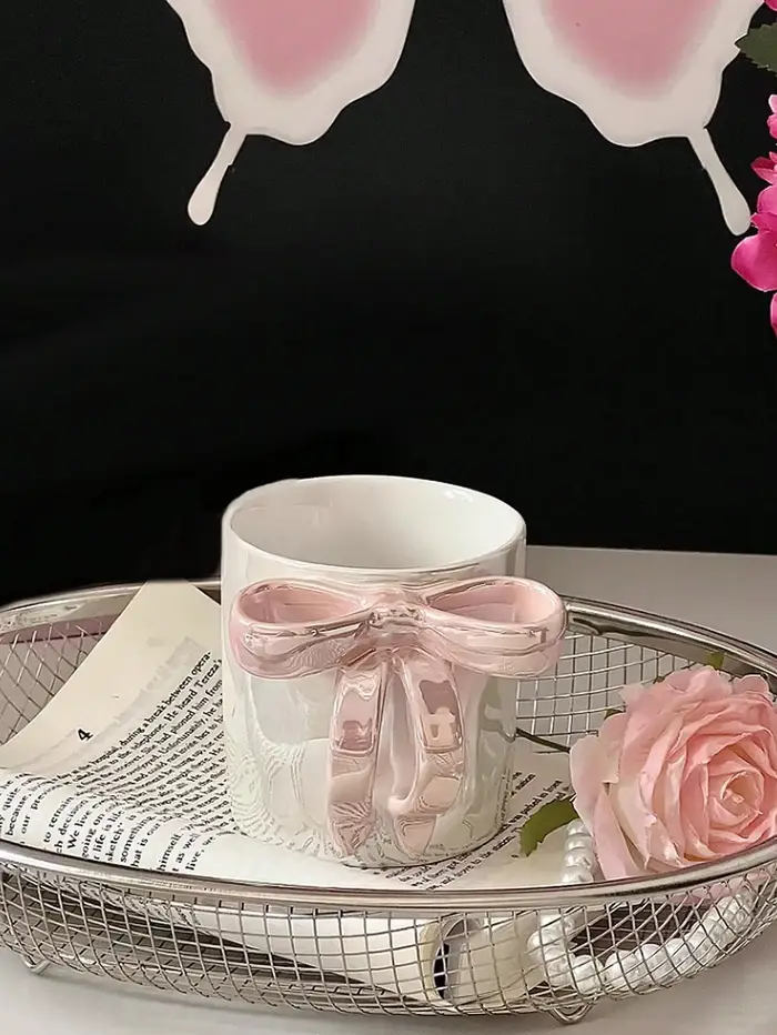 Mug en céramique style Ins avec nœud rêveur