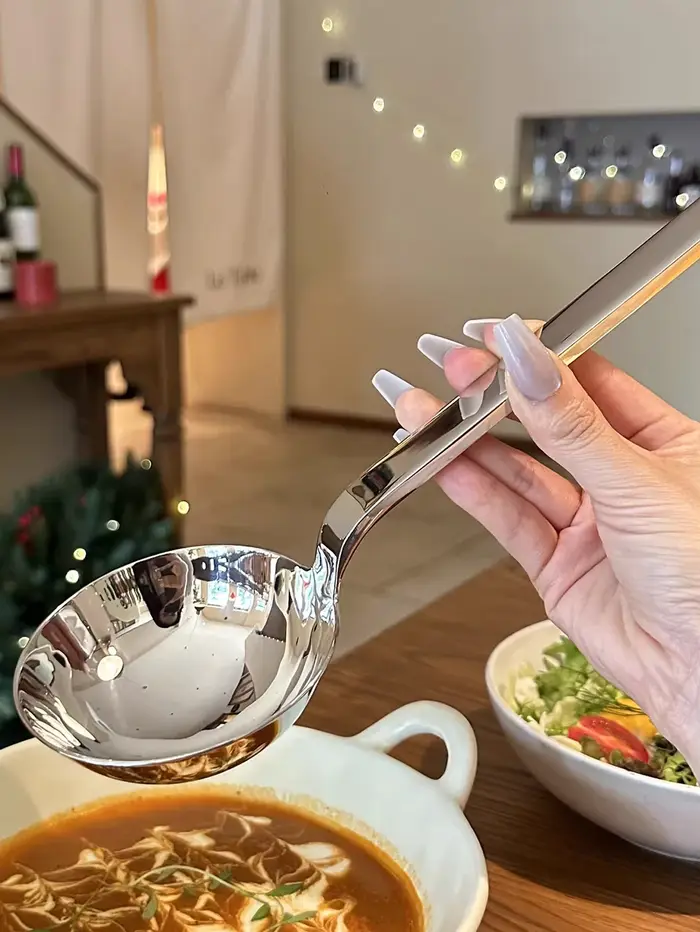 1 pièce Louche à soupe en acier inoxydable à manche court