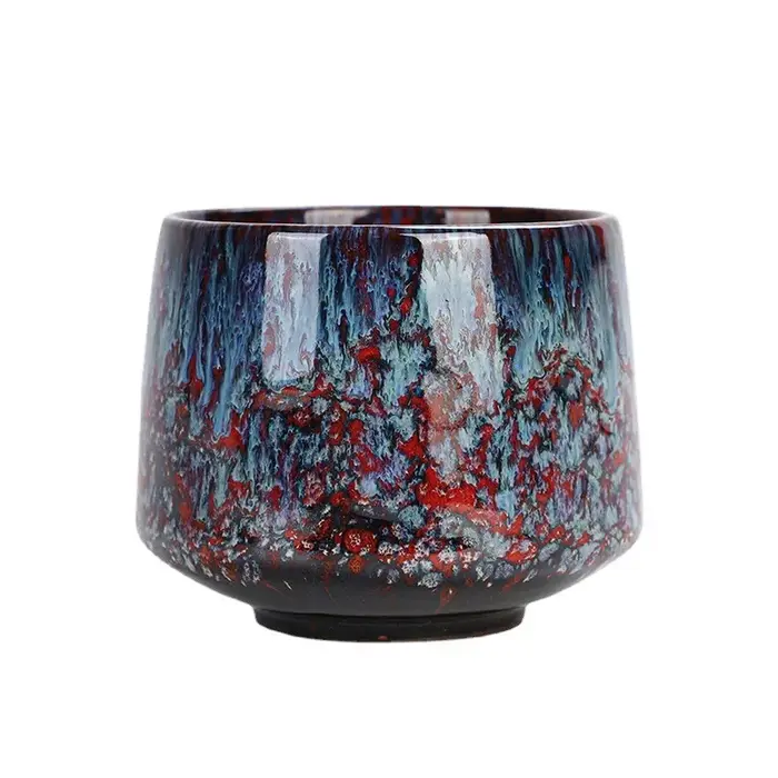 Tasse à café en céramique à glaçure réactive colorée