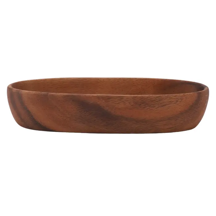 Bol à salade en bois, bol en bois multifonction en forme de bateau, accessoires de cuisine pour alim