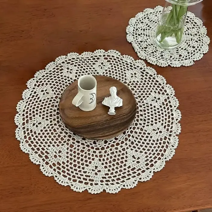Nouveaux dessous-de-plat ronds ovales en crochet