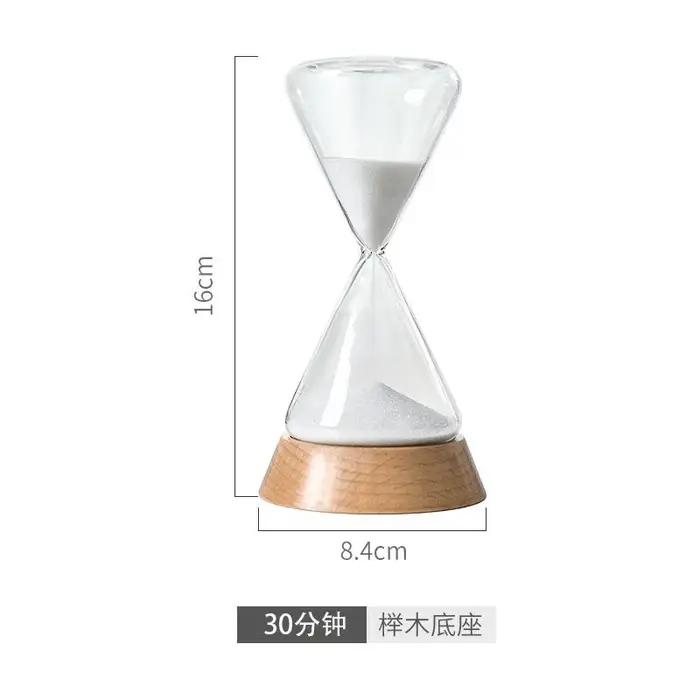 Nouveau sablier de temps de gouttelette de verre nordique avec Base en bois décoration de la maison artisanat cadeau
