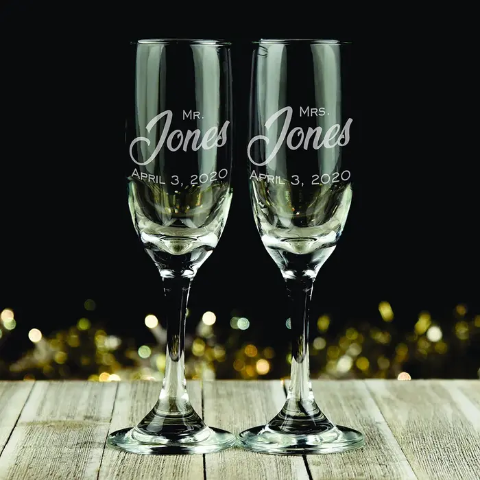 Ensemble de 2 verres à griller de mariage personnalisés