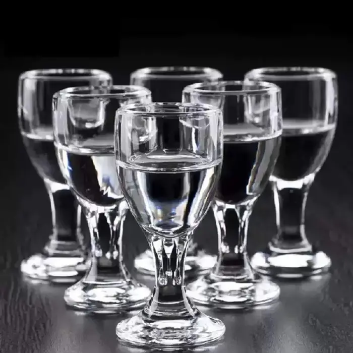 6 pièces Mini tasses à vin ensemble 10/15/25ml verre à Shot verres transparents pied haut gobelet li