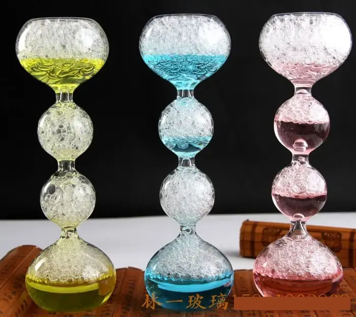 Sablier magique en verre à bulles