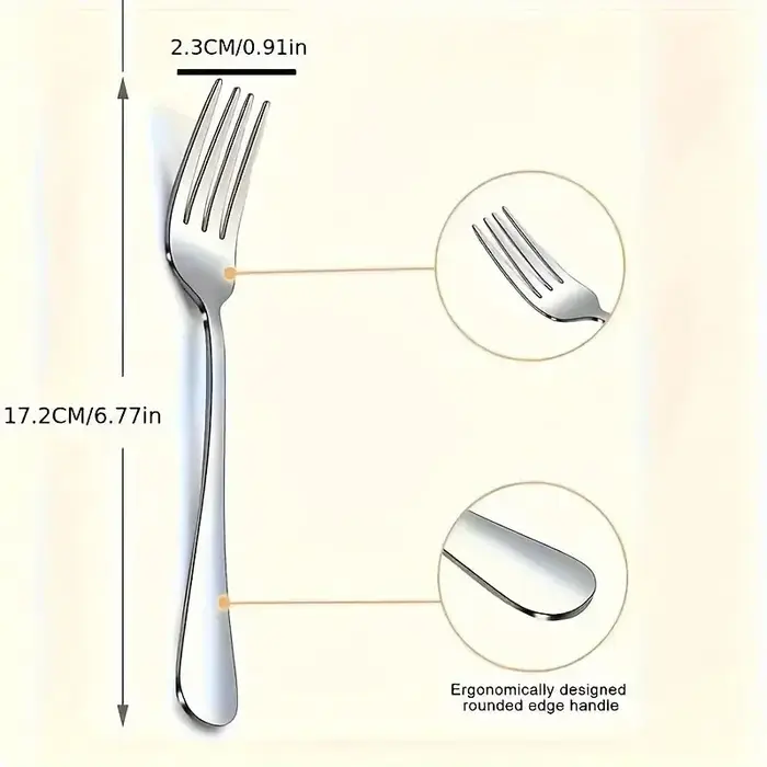 Finition miroir fourchette en acier inoxydable 12 pièces