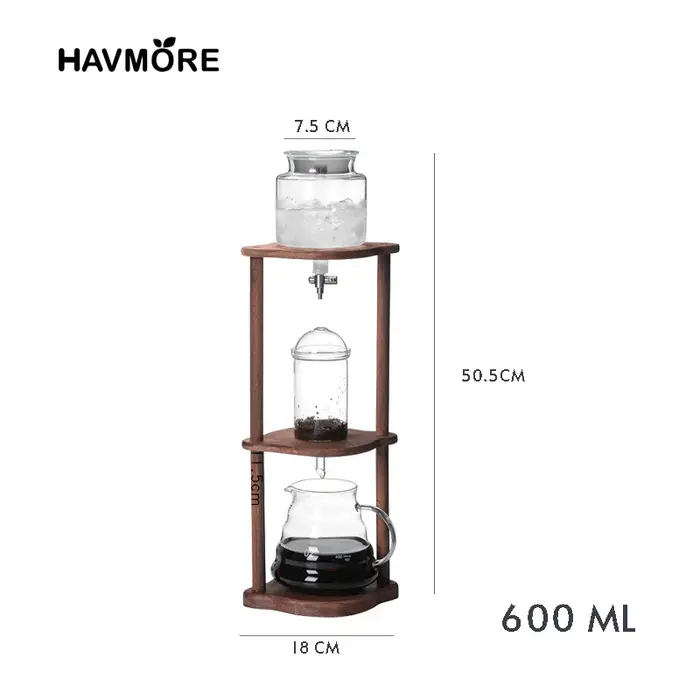Cafetière froide manuelle en verre
