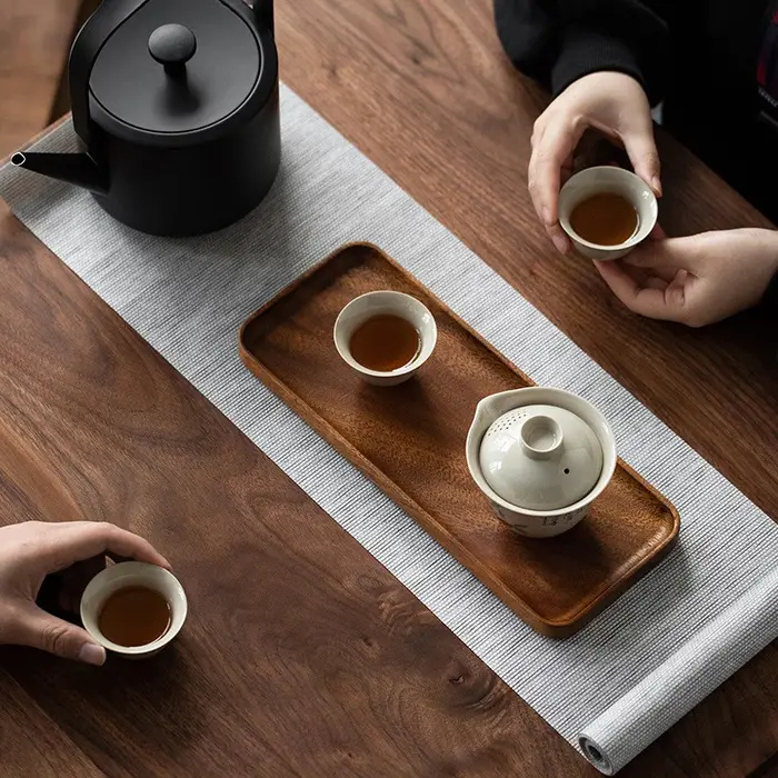 Vaisselle japonaise assiette en bois hêtre plateau ovale Mini assiette en bois massif assiette en bois entière pour enfants assiette en bois