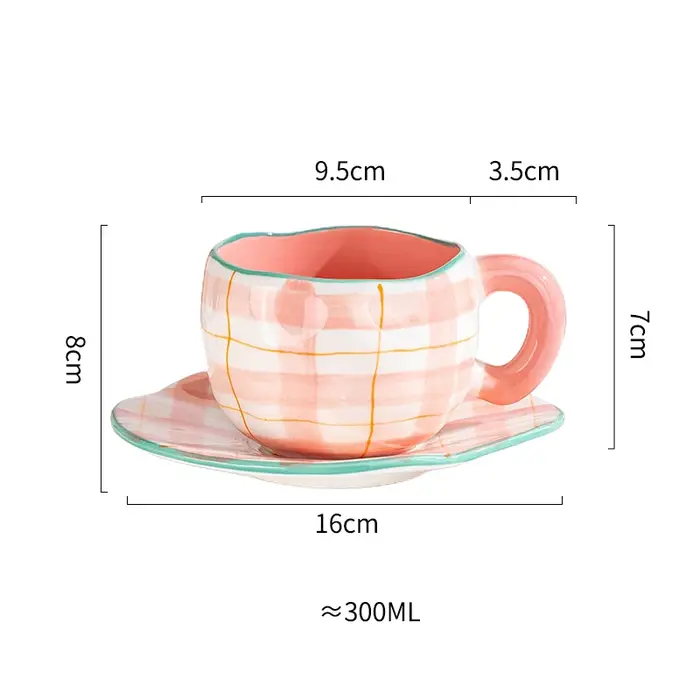 Tasse à café en céramique peinte à la main avec nuages de fleurs