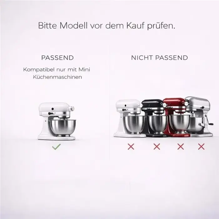 YANA35R Fouet en acier inoxydable compatible lave-vaisselle pour robot culinaire Kitchenaid Mini 3