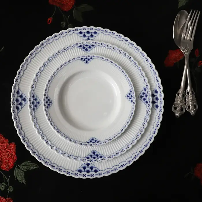 Assiette en céramique bleue Princesse