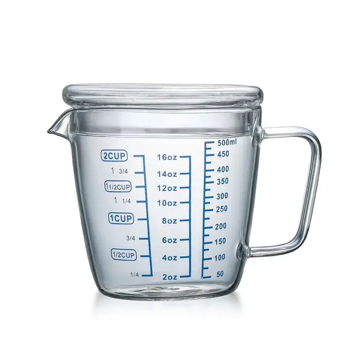 Tasse à mesurer en verre YWDL 250/500ml avec couvercle