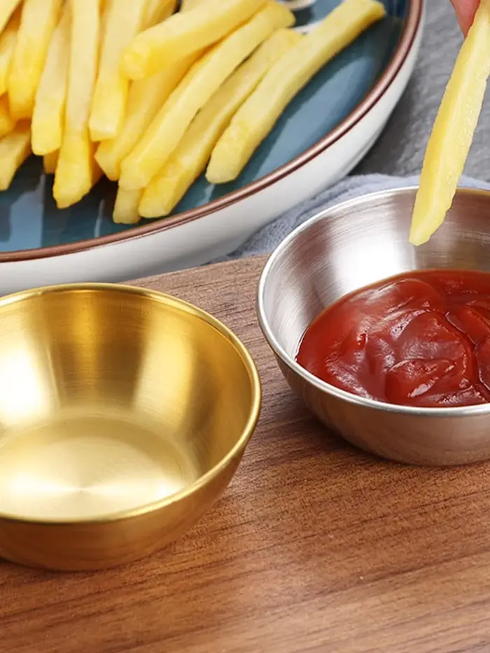 Plats à Sauce dorée en acier inoxydable