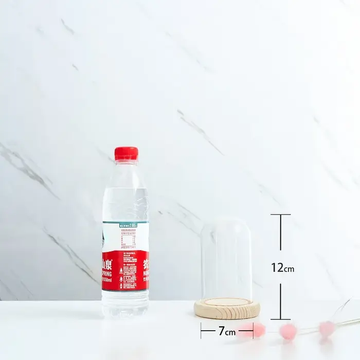 Boîte de présentation en verre avec couvercle en verre à fleurs