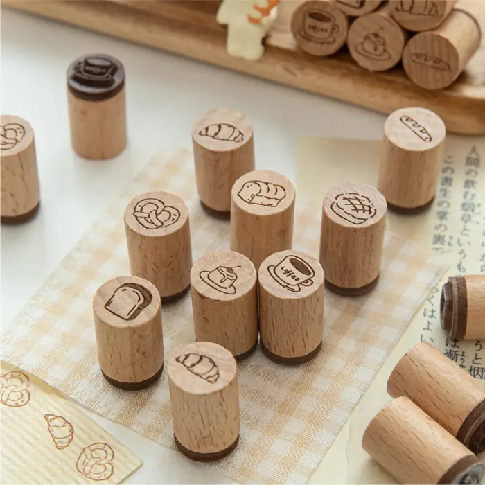 Mini tampons en bois au Design de café