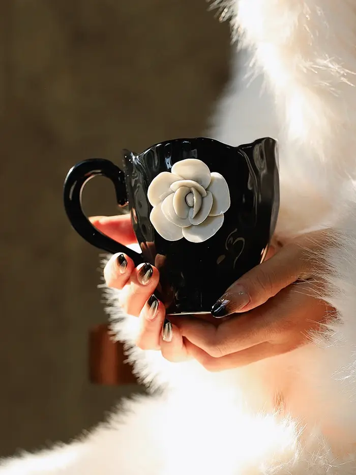 Ahunderjiaz-Tasses à café en céramique française rétro