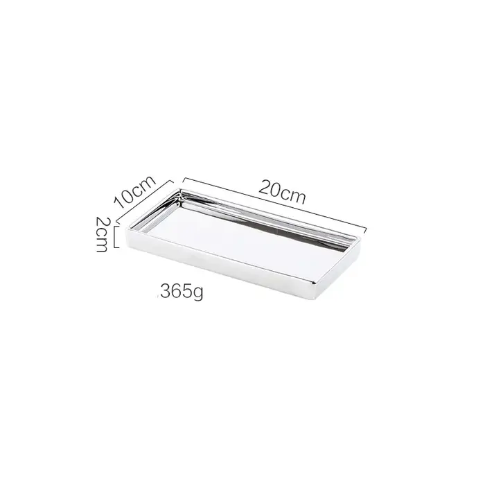 Assiette à dessert plaquée argent, bibelot de rangement en céramique, porte-rouge à lèvres, accessoi