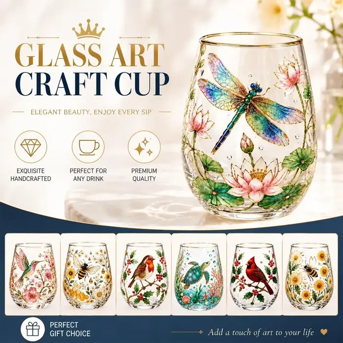 Nouvelles tasses à thé en verre à motif floral