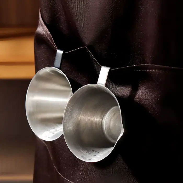 Tasse d'extraction d'espresso 100ML, en acier inoxydable 304, avec échelle, épaisse, onces exquises,