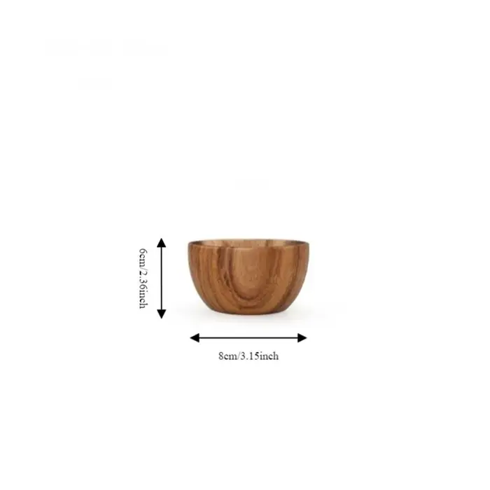 Bol à salade en bois naturel fait à la main, grand bol à soupe classique rond en bois d'acacia, assi