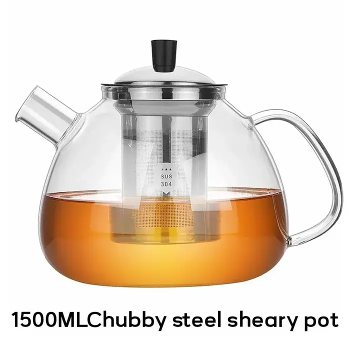Théière en verre 800/1500ml avec infuseur en acier inoxydable