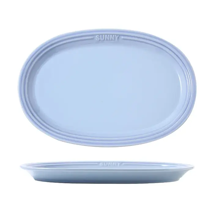 Assiettes de service ovales en porcelaine