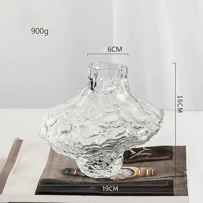 Vase en verre nordique Transparent, accessoires d'arrangement de fleurs à base d'eau, ornements de s