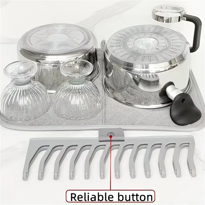 1 pièce Tapis et égouttoir à vaisselle pliable robuste avec support de comptoir gain de place