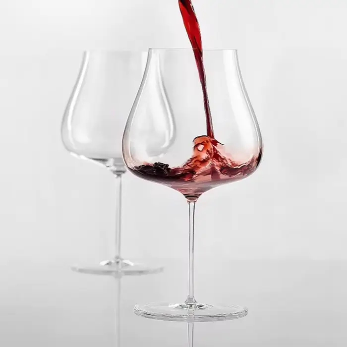 Lot de 2 verres à vin rouge et blanc ultra-fins, en cristal, pour dégustation sensorielle, élégants,