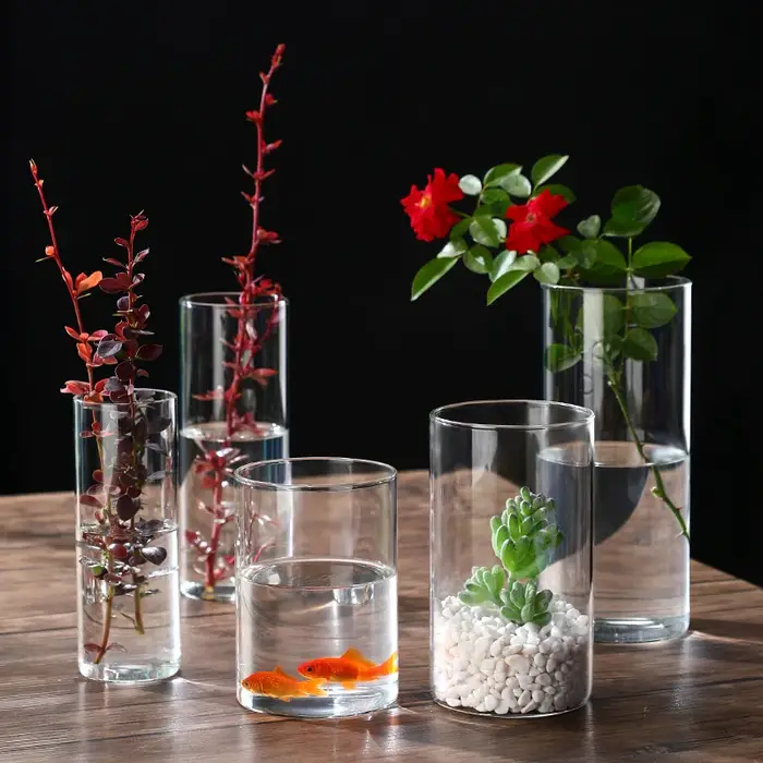 Vases cylindriques en verre