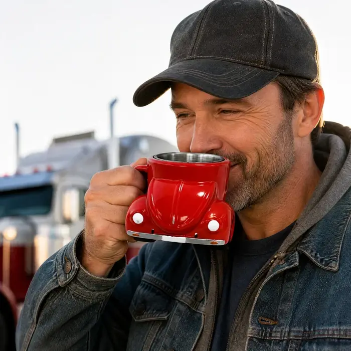 Mug à café créatif rétro en forme de voiture de sport Beetle 300ML avec poignée