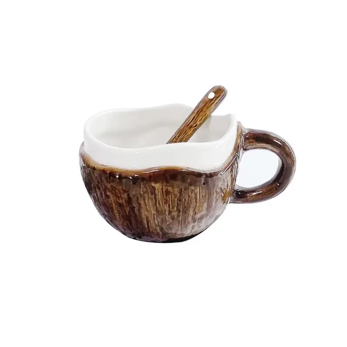 Tasse à noix de coco rétro pressée à la main