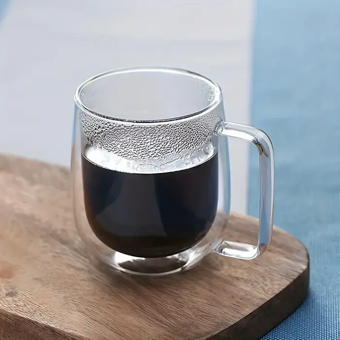 Tasse en verre Double couche avec poignée