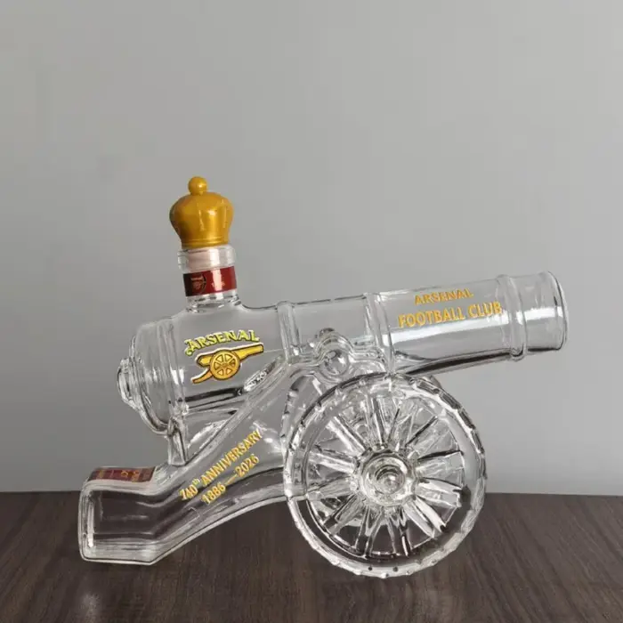Carafe en verre Arsenal Cannon 140ème anniversaire, bouteille de whisky et de vin, objet de collection pour les fans de football, décoration de bar, ornement