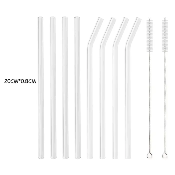 Ensemble de pailles en verre à haute teneur en Borosilicate