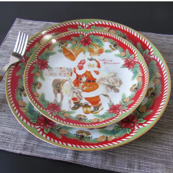 Assiettes à steak en céramique de Noël
