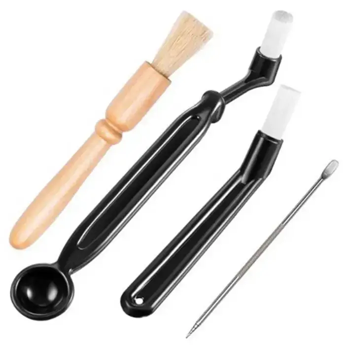 Le Kit de brosses à expresso professionnelles comprend une brosse de nettoyage de Machine de moulin à café en bois